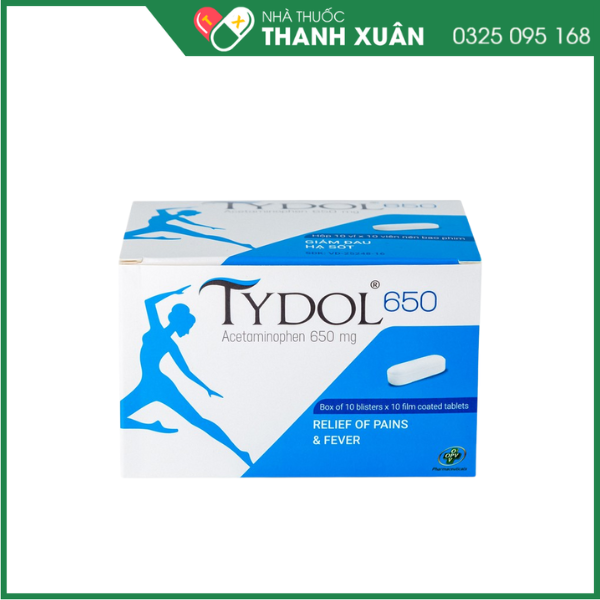 Tydol 650 hạ sốt, giảm đau từ nhẹ đến trung bình